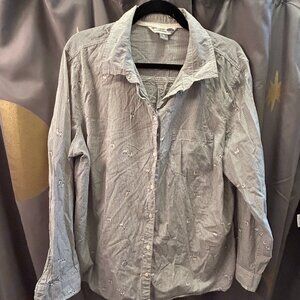 Old Navy Classic Shirt Striped w. Llamas/Alpacas GeekCore Button Down‎ XL